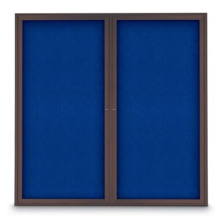 United Visual Products Sliding Door Indoor Enclosed Corkboard, 9 UV9030ACS-GOLD-FORBO